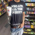 Man wearing a black loose-fit retro short-sleeved cotton T-shirt