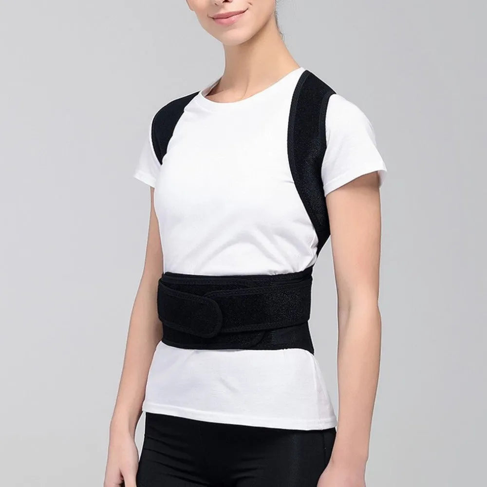 Black spine bending posture corrector with nano-carbon titanium keel and breathable mesh, sizes S to 4XL