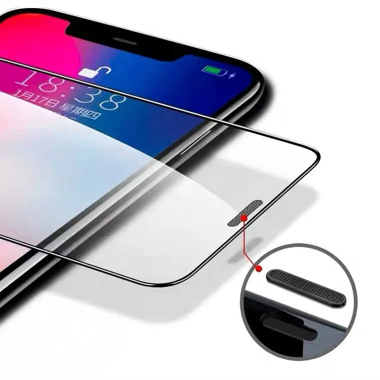 Full-cover tempered glass privacy screen protector for iPhone with dustproof net edge