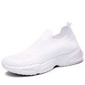 A pair of breathable mesh slip-on sock shoes with a PVC sole, shown in black colour.