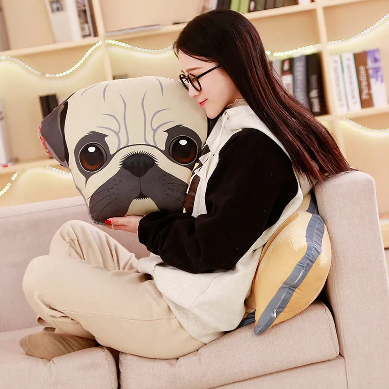 45cm soft plush stuffed sharpei pug dog toy on white background