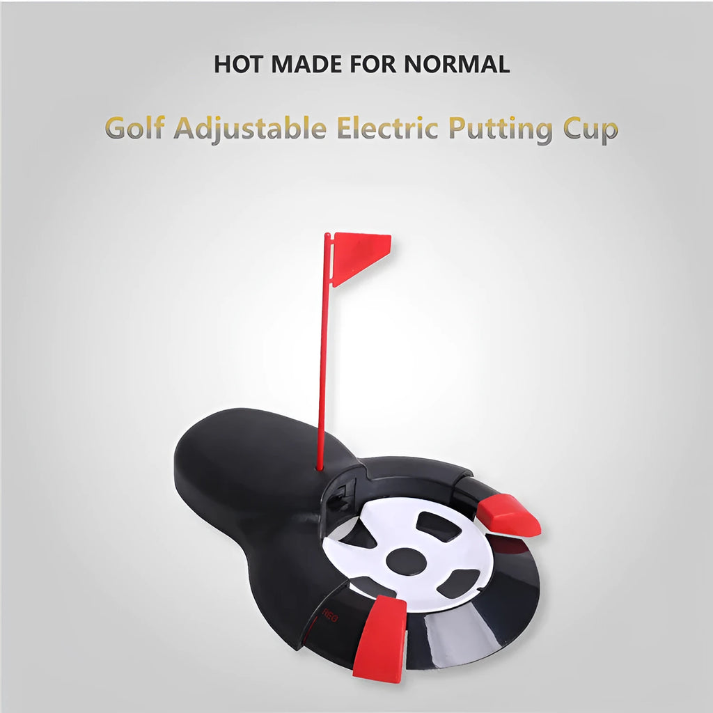 Black electric adjustable golf rebounder, ABS, 27x21cm, automatic ball return device for outdoor practice
