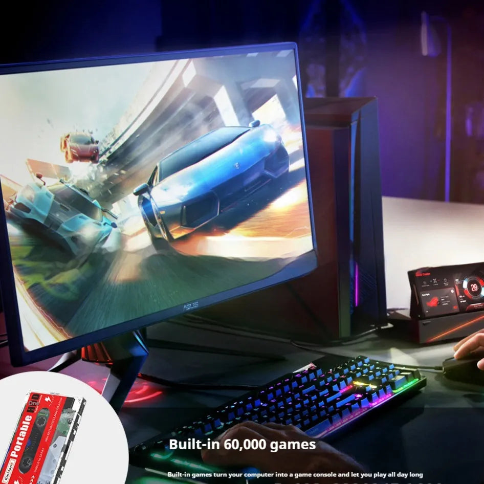 2TB external mechanical hard drive for mobile gaming with USB cable in compact PC housing