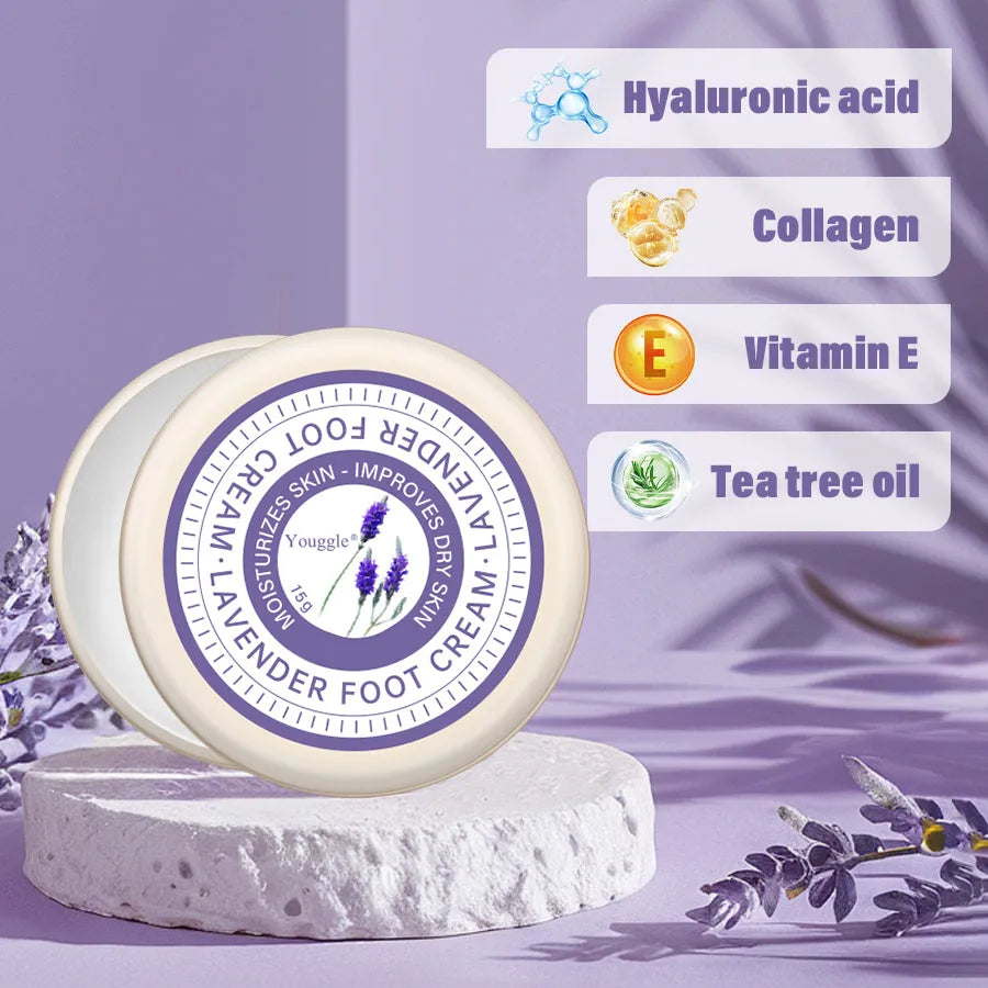Lavender Anti Fungal Foot Repair Cream 15g tube for dead skin removal and moisturizing foot care