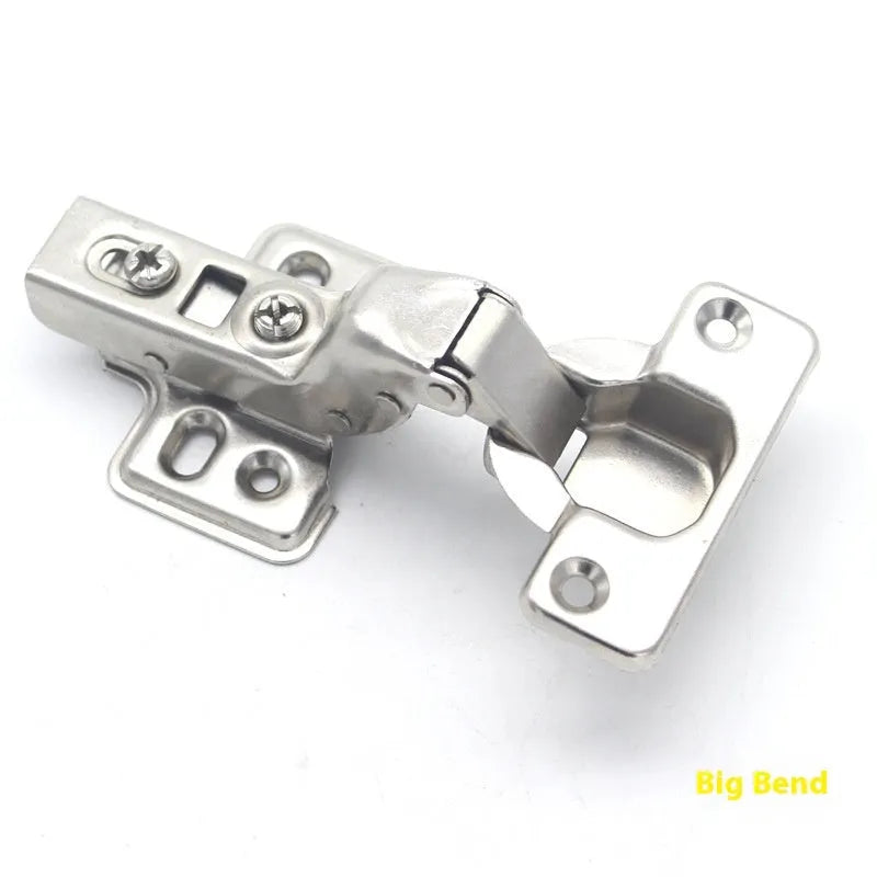 761 cold rolled steel nickel plated hydraulic damping cabinet hinge showing straight, middle, and large bend types