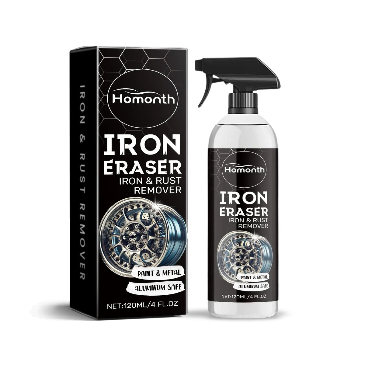 Car rust removing cleanser in 120ml spray bottle with citric acid formula for automotive paint decontamination