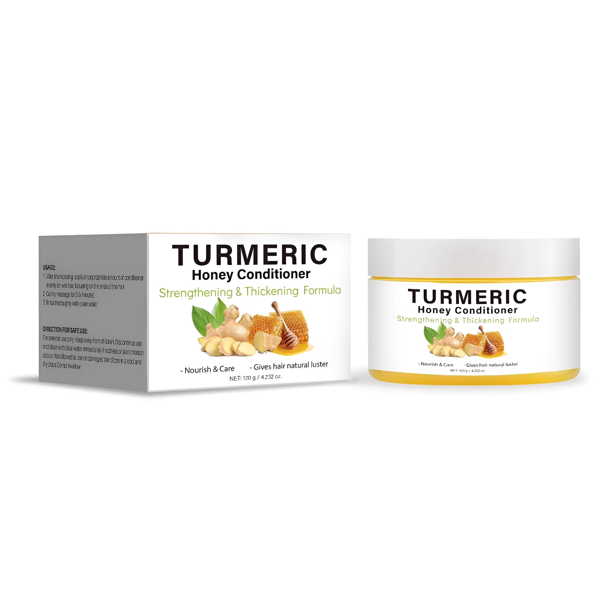 Turmeric honey conditioner 120g with turmeric and honey extracts in packaging