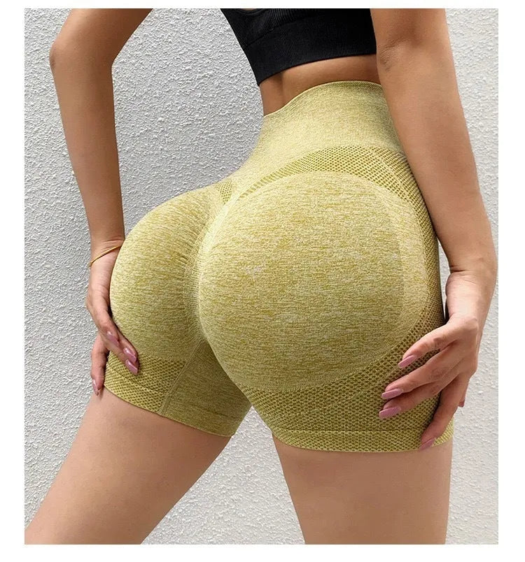 Women's high-waist yoga shorts in quick-dry fabric for fitness workouts