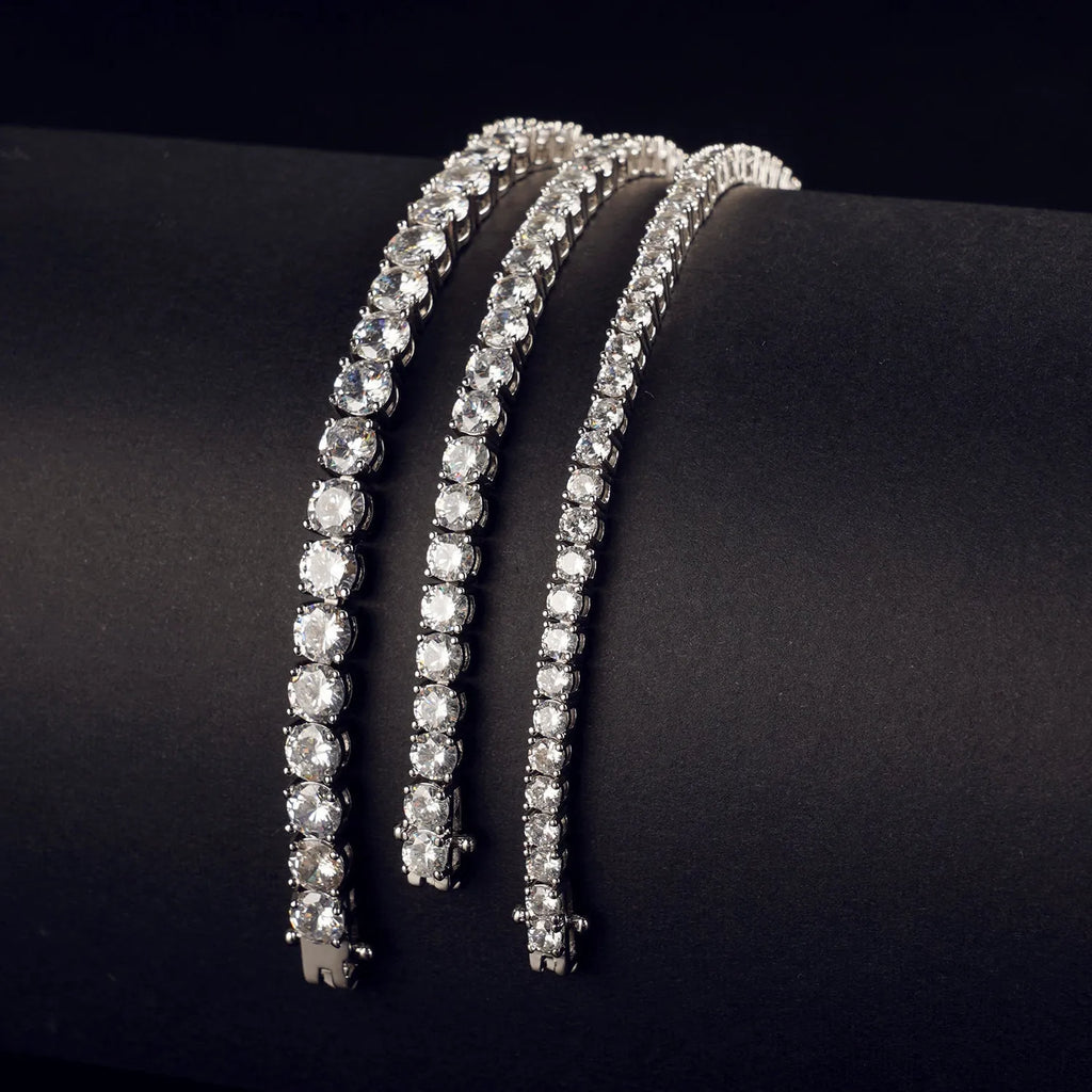 Real gold electroplated bracelet white colour on women wrist metal jewellery