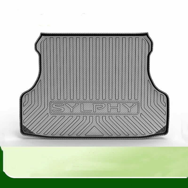 Black carbon fibre pattern TPE tail pad for car boot protection