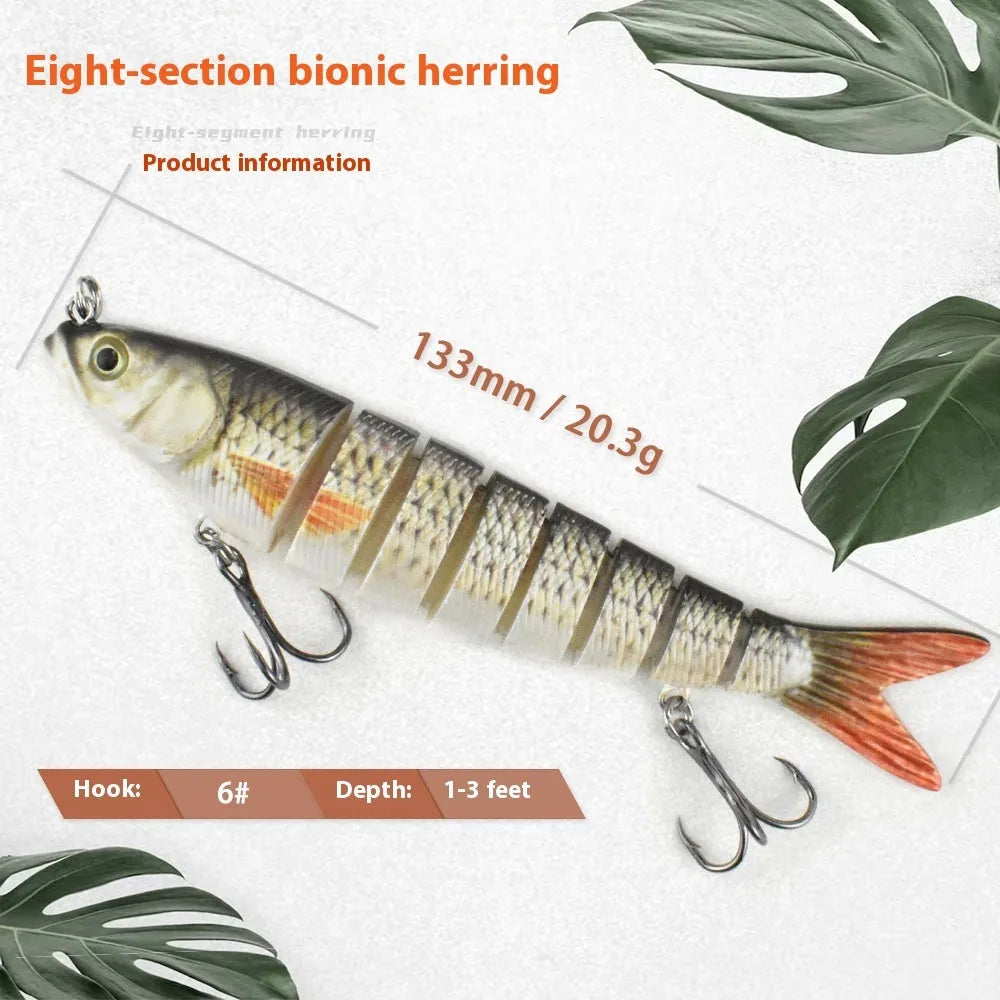 133mm hard bait fishing lure with bionic plastic construction weighing 203g