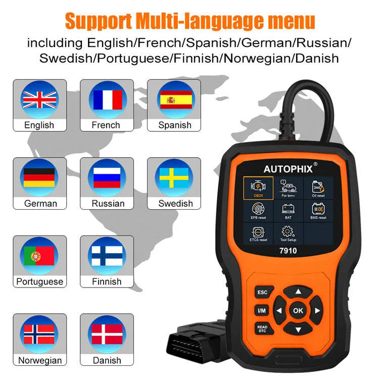 Autophix 7910 handheld BMW and universal OBD2 car diagnostic scanner tool