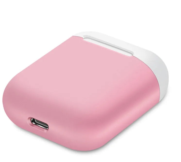 Split-design silicone protective cover for Apple AirPods charging case in a selected solid colour.