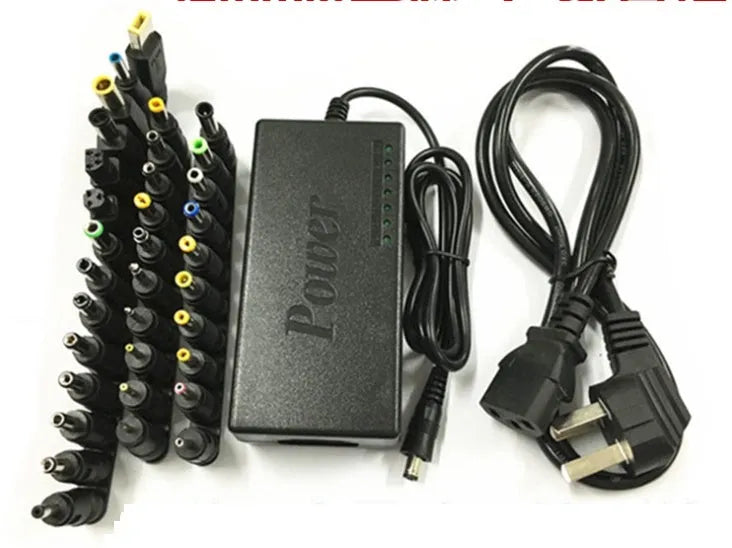 96W universal adjustable power adapter with voltage selector and 34 connector tips