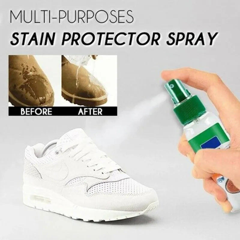 Blue waterproof spray shoe cleaner with superhydrophobic coating for leather and suede