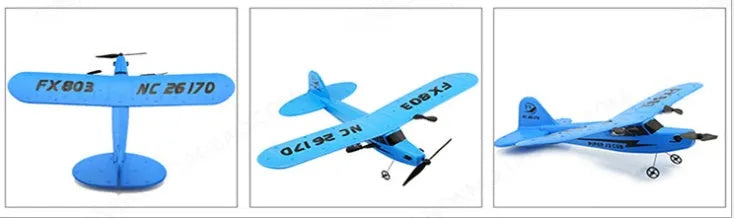 2.4GHz remote control glider plane 330x250x80mm in yellow, blue, or red with remote and USB cable