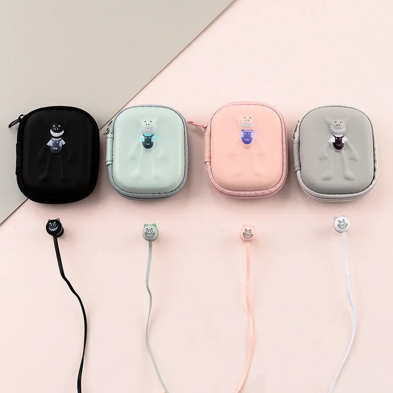 Wired in-ear headphones with 3.5mm plug and ABS cable in multiple colours
