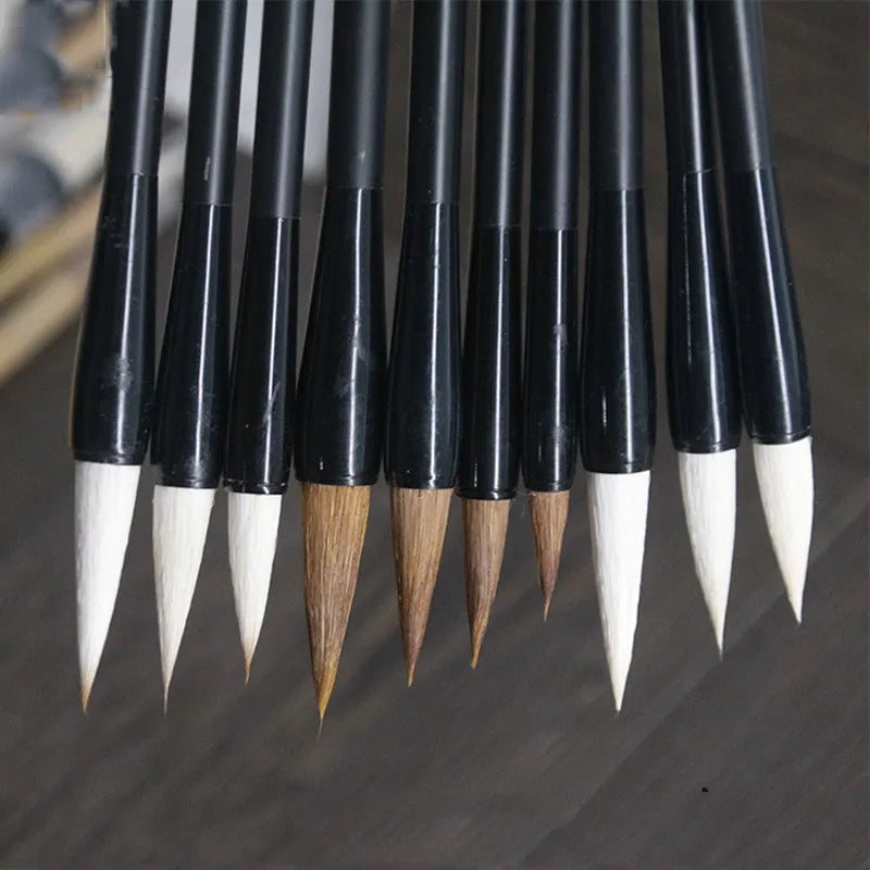 23cm student calligraphy brush with steel barrel and traditional brush design