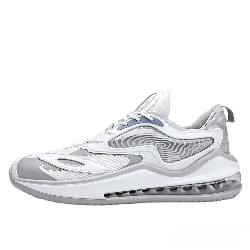 Summer men's air cushion height increasing casual shoes in black and white colour options