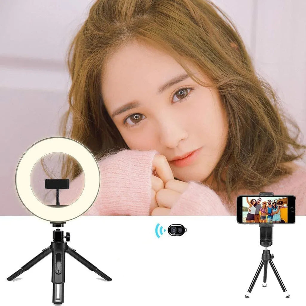 10-inch two-section telescopic ring macro flash live fill light for mobile phones, 2000 guide number, 5000K, 30x26x4cm
