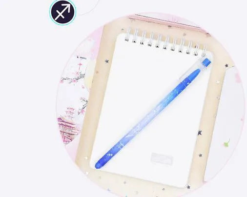 Box containing 12 gel pens with constellation designs and quick-drying gel ink