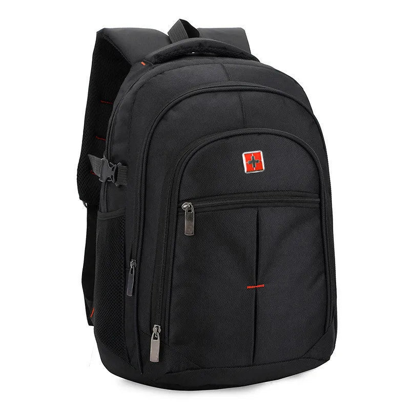 Medium waterproof polyester backpack computer bag for 15-inch laptop, double shoulder, black green khaki red