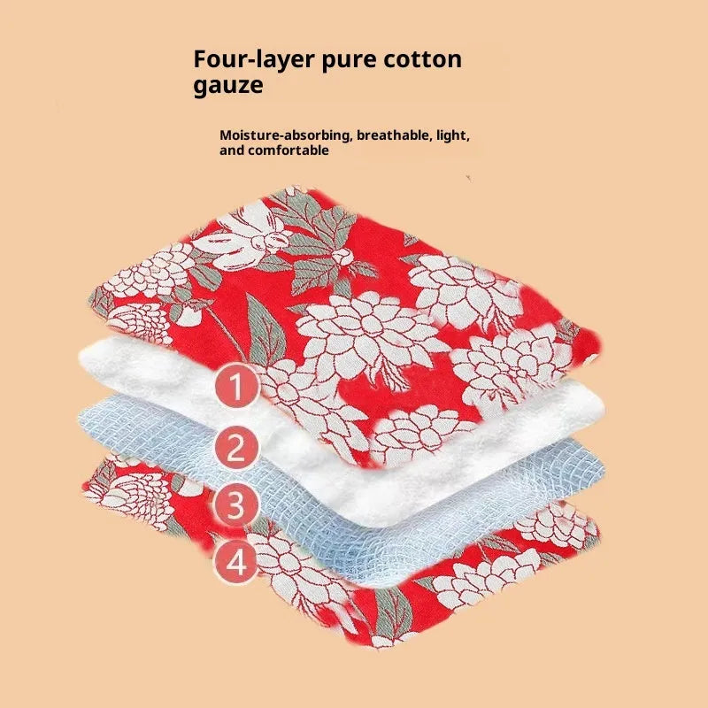 Class A gauze square towel made of pure cotton with plain weave, 40x34cm, soft and lint-free for face washing