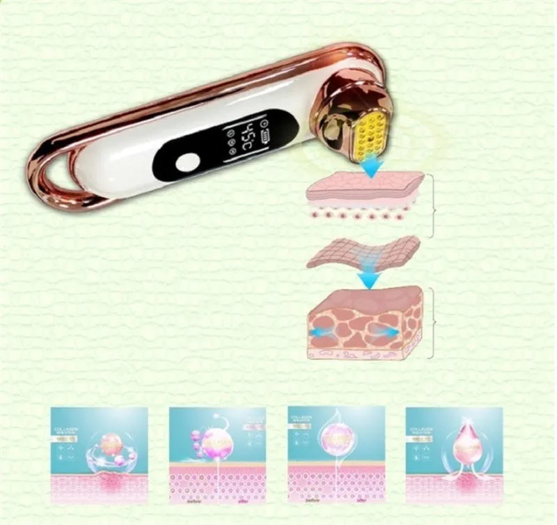White household skin rejuvenating instrument with LCD display and main control button