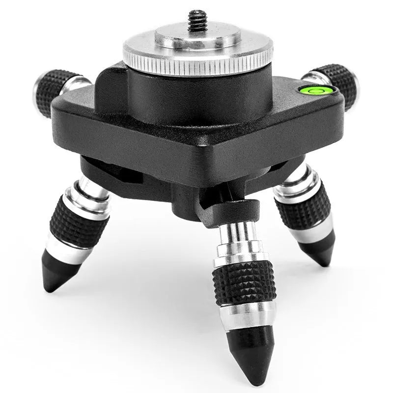 Black aluminium alloy spirit level base accessory with 360-degree rotation mechanism