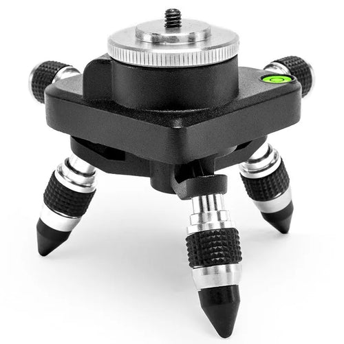 Black aluminium alloy spirit level base accessory with 360-degree rotation mechanism