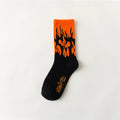 Cotton men's middle tube sports socks in orange and white, breathable and sweat-absorbing for autumn wear