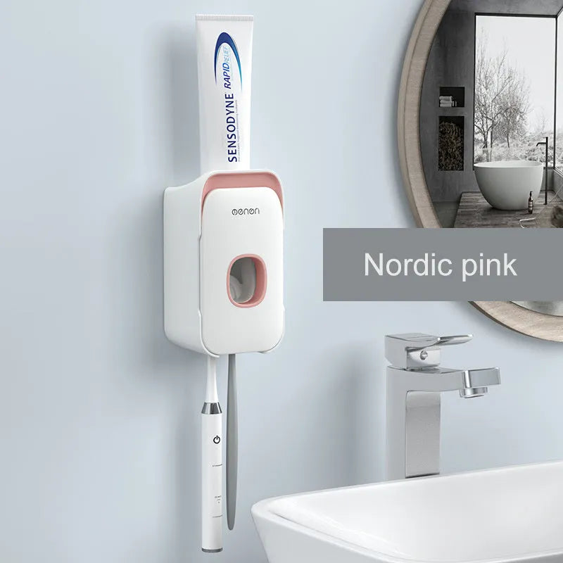 Automatic toothpaste dispenser with touch sensor on wall-mounted ABS plastic housing
