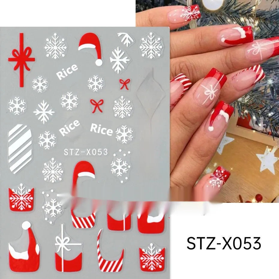 Black and silver striped cartoon pattern nail stickers with plastic application tool