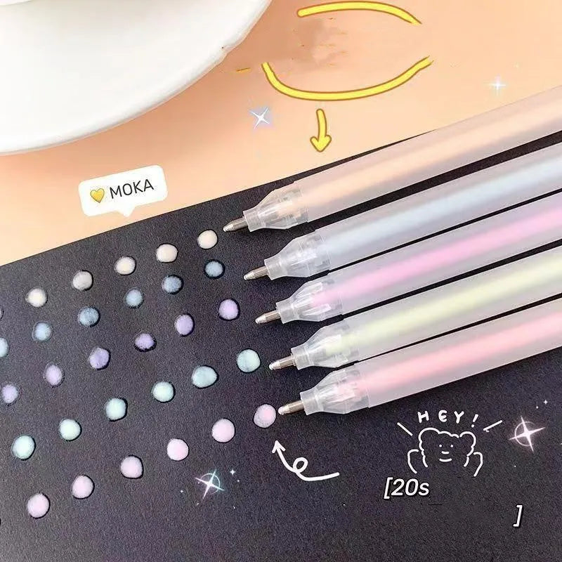 Macaroon colour plastic dispensing pen with cap-pulling mechanism for resin crafts