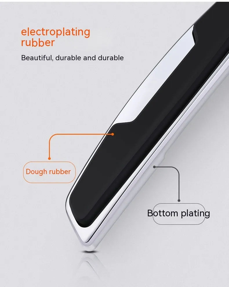Four black silicone car door bumper strips for edge protection, each measuring 9.5cm by 2cm.