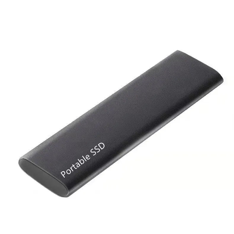 Ultra-thin metal mobile SSD for external storage and high-speed data transfer.