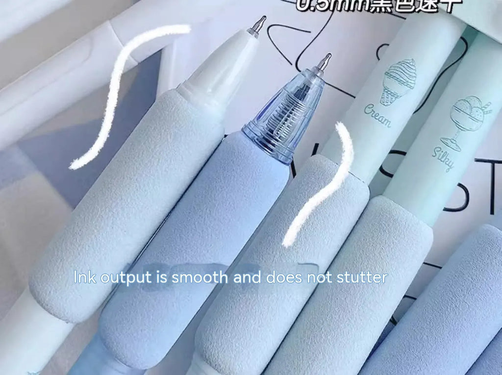 Four ice cream sponge press calligraphy pens with 0.5mm tips and double heads.