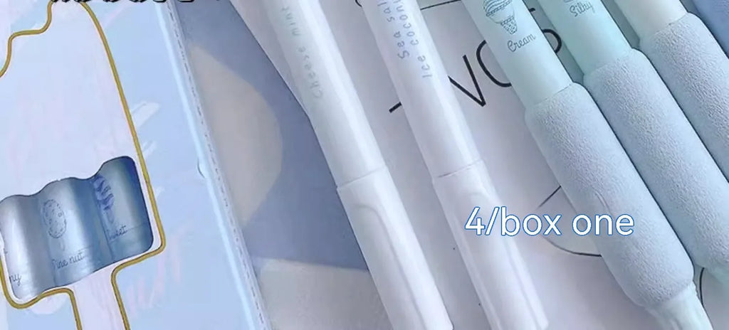 Four ice cream sponge press calligraphy pens with 0.5mm tips and double heads.