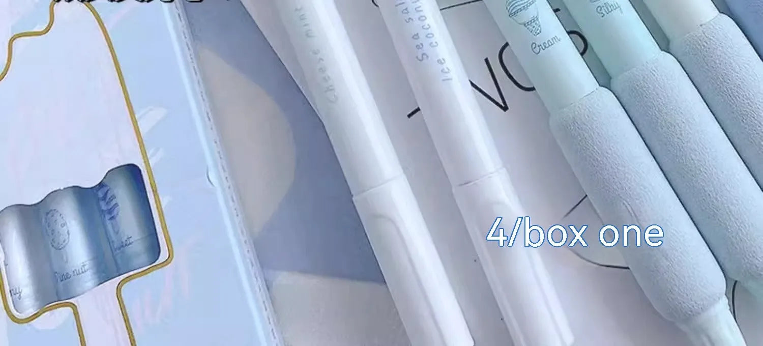 Four ice cream sponge press calligraphy pens with 0.5mm tips and double heads.