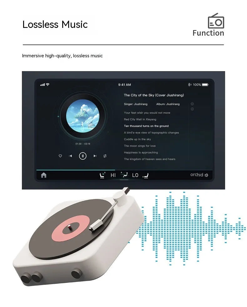 7-inch vehicle MP5 player in black with mounting bracket and connection cables