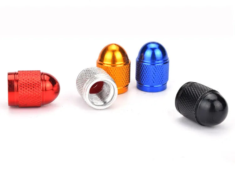 Aluminium mountain bike tyre valve cap in choice of five colours for Schrader valves