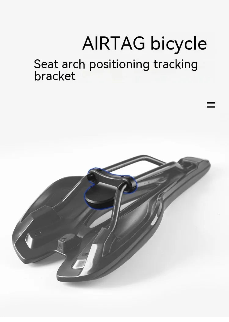 Black ABS plastic bicycle tracking locator bracket with anti-theft hardware components