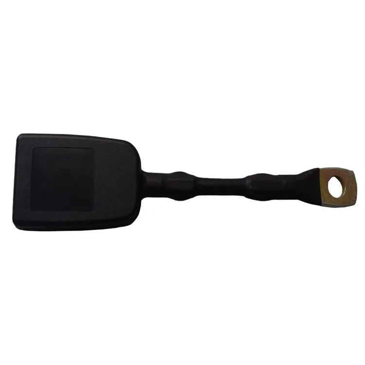 Car seat belt safety buckle with 20cm long steel wire lock for 21cm wide vehicle sockets.