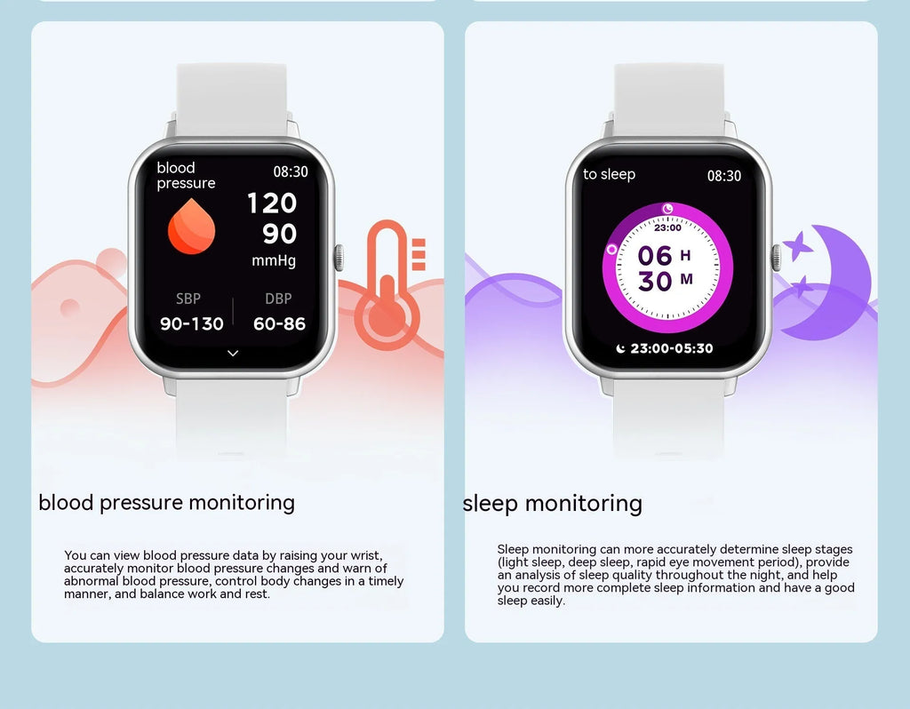 Bluetooth smart watch in black with a wrist strap, showing a TFT touchscreen display.