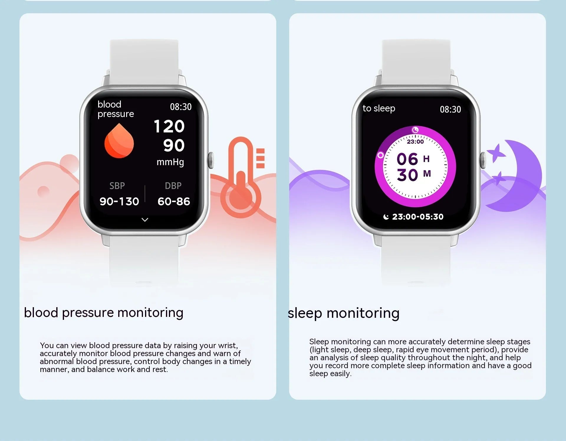 Bluetooth smart watch in black with a wrist strap, showing a TFT touchscreen display.
