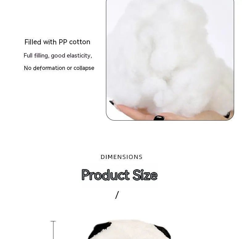 Cartoon panda pattern automotive waist cushion with plush material and PP cotton filler