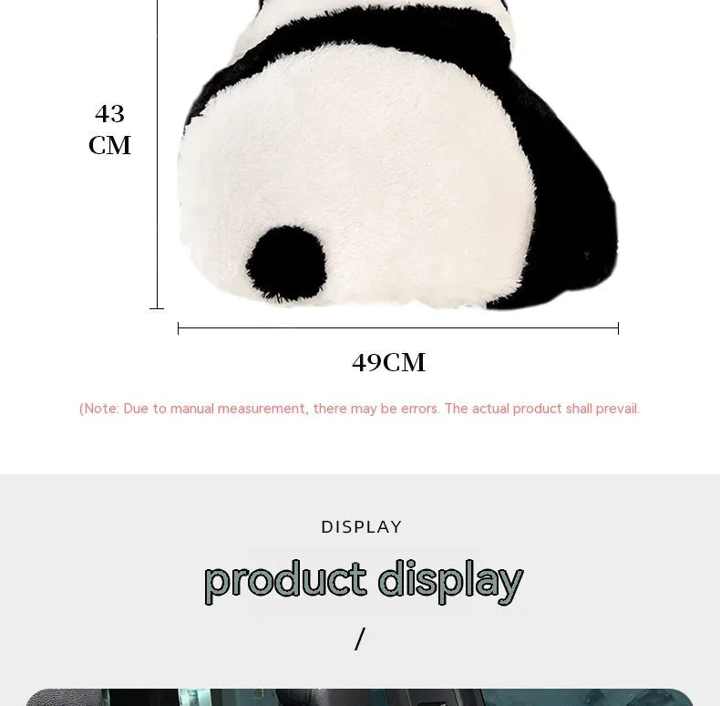 Cartoon panda pattern automotive waist cushion with plush material and PP cotton filler