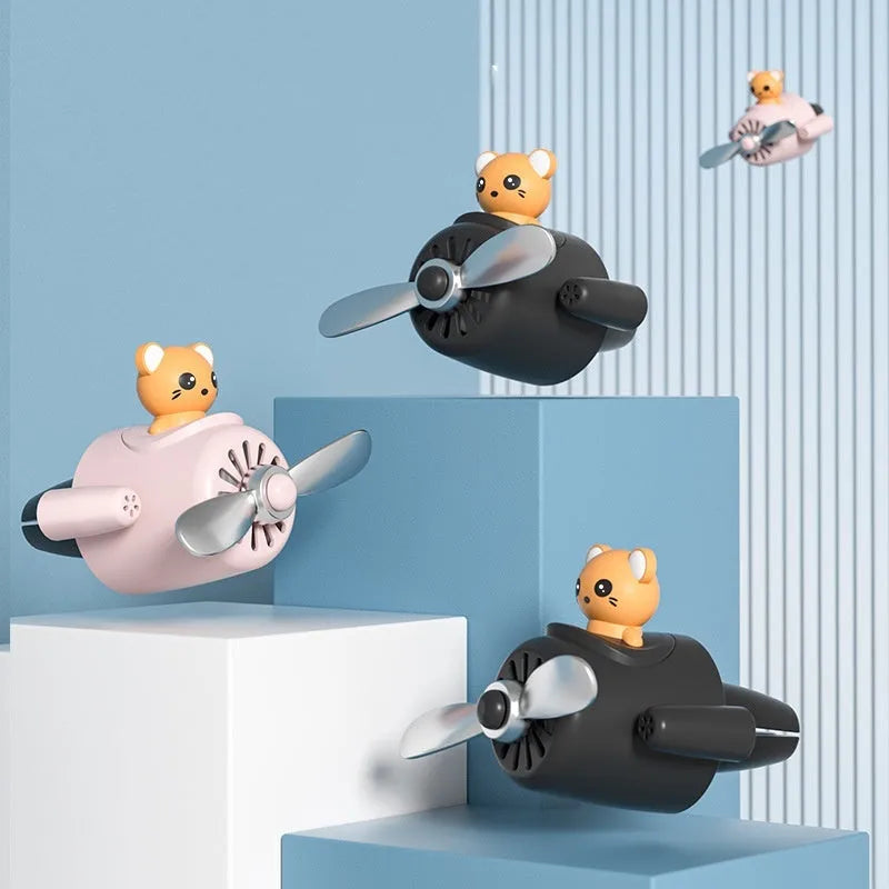 Cartoon aeroplane car air vent diffuser with fragrance slices in choice of colours