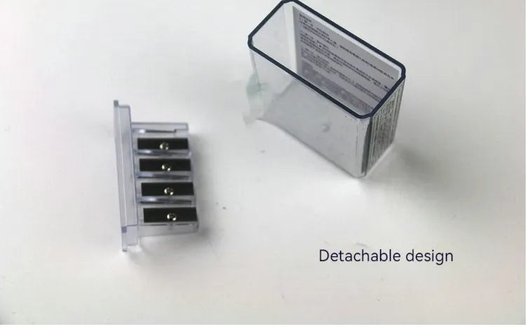 Geometric plastic four holes pencil sharpener with four blades and a screwdriver