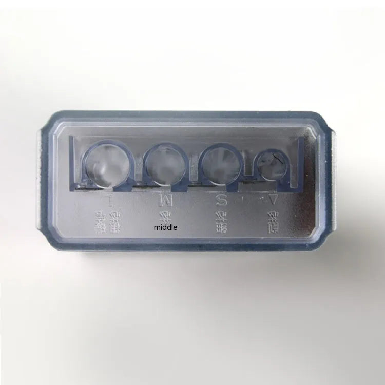 Geometric plastic four holes pencil sharpener with four blades and a screwdriver